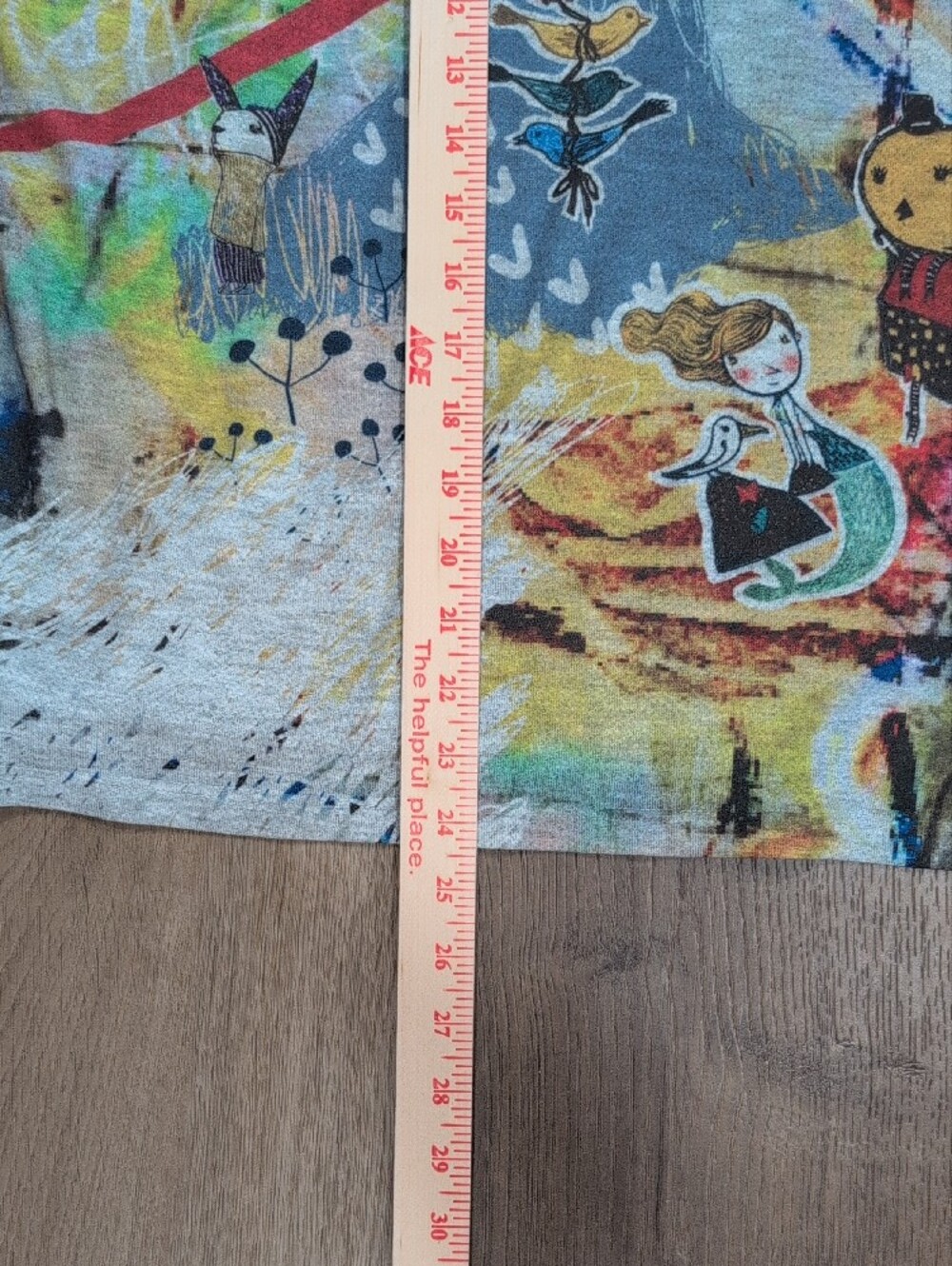 Colorful Little Red Riding Hood Storybook Print Turtleneck Top - Multicolor - Picture 2 of 5